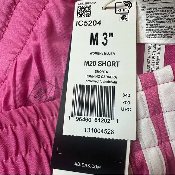 NWT Adidas Slim Fit Pink Shorts 3" Size Medium - Picture 12 of 14
